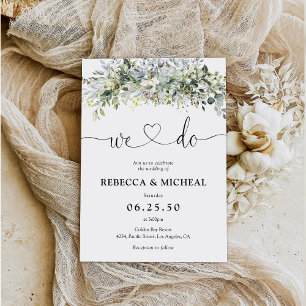 Eucalyptus Floral Wedding Ceremony Invitation