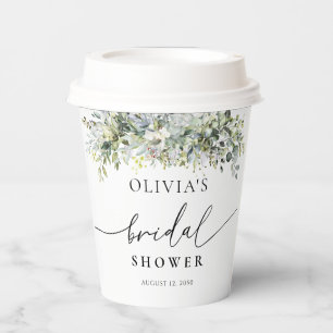 Eucalyptus Floral Wedding Ceremony Paper Cup