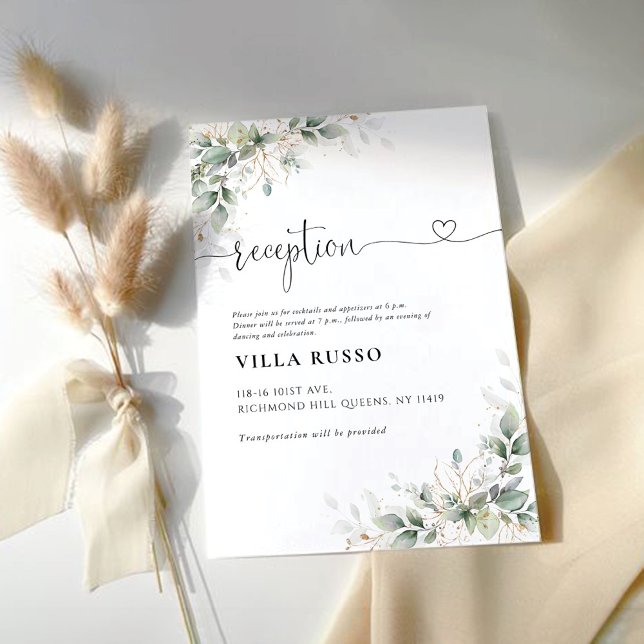 Eucalyptus Floral Wedding Reception Enclosure Card (Creator Uploaded)