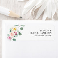Eucalyptus Floral Wedding Return Address Label