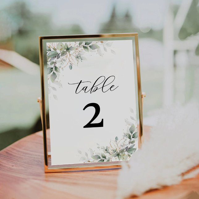 Eucalyptus Floral Wedding Table Numbers (Creator Uploaded)