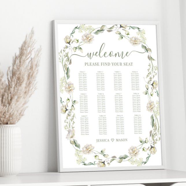 Eucalyptus Floral Wreath Wedding Seating Chart (Creator Uploaded)