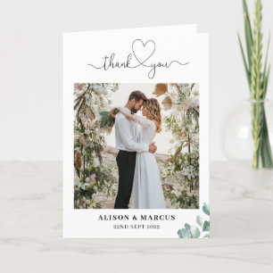 Eucalyptus folded wedding thank you card