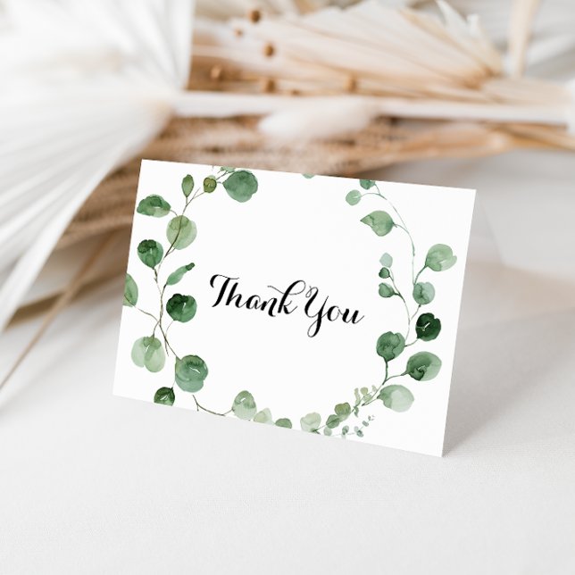 Eucalyptus Folded Wedding Thank You Card (Creator Uploaded)