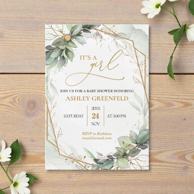 Eucalyptus Foliage Boho Greenery Baby Shower Invitation (Creator Uploaded)