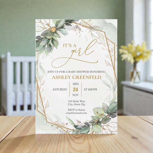 Eucalyptus Foliage Boho Greenery Baby Shower Invitation (Creator Uploaded)