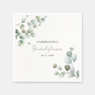 Eucalyptus Foliage Bridal Shower Paper Napkin