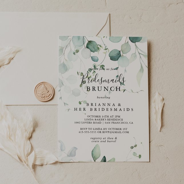 Eucalyptus Foliage  Bridesmaids Brunch Shower Invitation (Creator Uploaded)