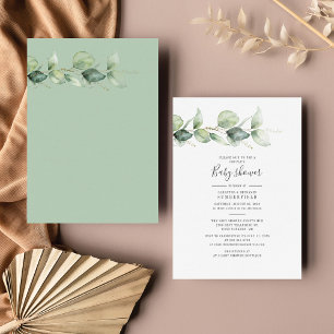Eucalyptus Foliage Couples Baby Shower Invitation