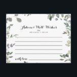 Eucalyptus Foliage Delight Wedding Advice Card<br><div class="desc">This eucalyptus foliage delight wedding advice card is perfect for a modern wedding. The design features botanical watercolor hand-drawn elegant eucalyptus, inspiring natural beauty. These cards are perfect for a wedding, bridal shower, baby shower, graduation party & more. Personalise the cards with the names of the bride and groom, parents-to-be...</div>