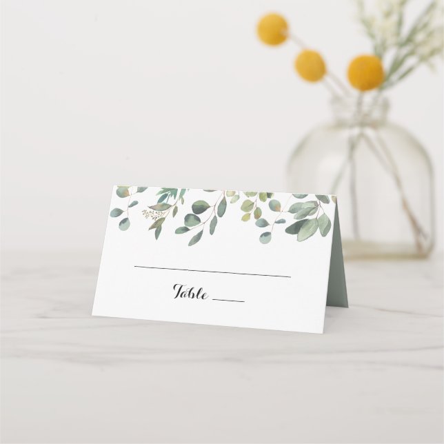Eucalyptus Foliage Delight Wedding Place Card (Front)