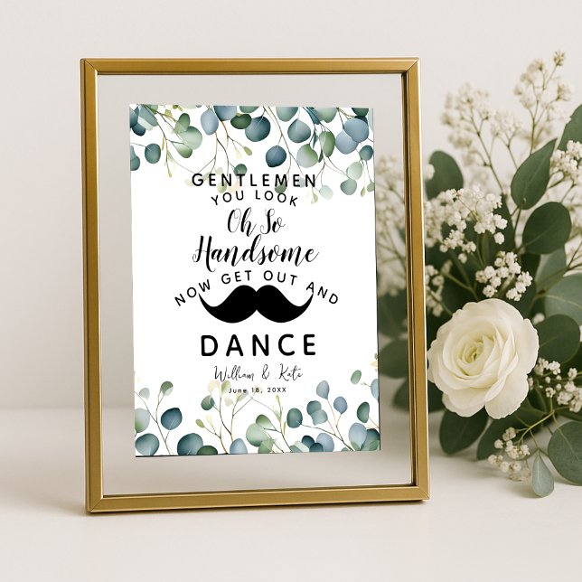 Eucalyptus  foliage GENTLEMEN BATHROOM wedding Poster (Creator Uploaded)