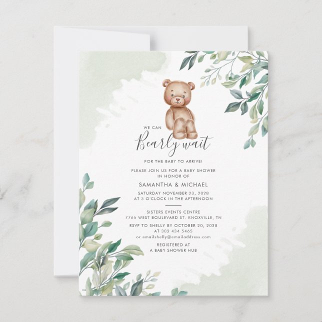 Eucalyptus Foliage Greenery Couples Baby Shower Invitation (Front)