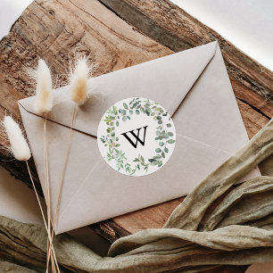 Eucalyptus Foliage Monogram Wedding Envelope Seals