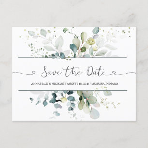 Eucalyptus Foliage Save the Date Postcard