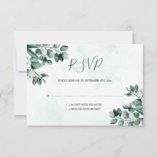 Eucalyptus Foliage Watercolor Wedding RSVP Card