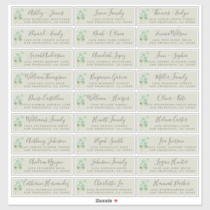 Eucalyptus Foliage Wedding Guest Address Labels