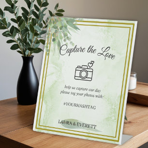 Eucalyptus Foliage Wedding Photo Guestbook  Pedestal Sign
