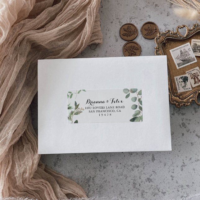 Eucalyptus Foliage Wedding RSVP Address Label (Creator Uploaded)