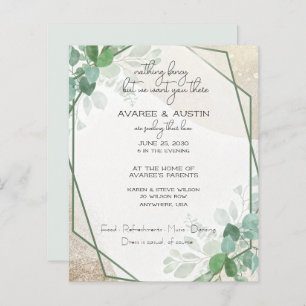 Eucalyptus Frame Casual Plain Paper Wedding
