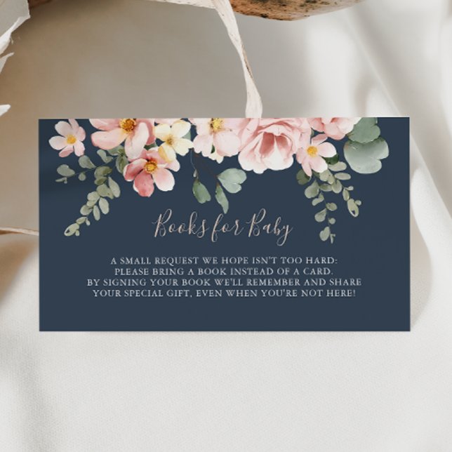 Eucalyptus Garden Floral Baby Shower Book Request Enclosure Card (Creator Uploaded)