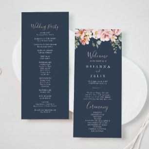 Eucalyptus Garden Rose Floral Wedding Program Programme