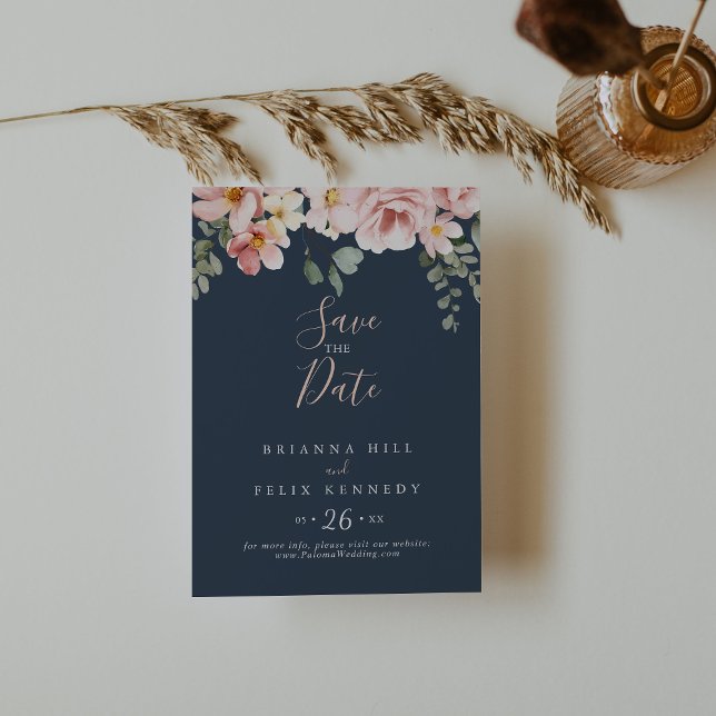 Eucalyptus Garden Rose Floral Wedding Save The Date (Creator Uploaded)