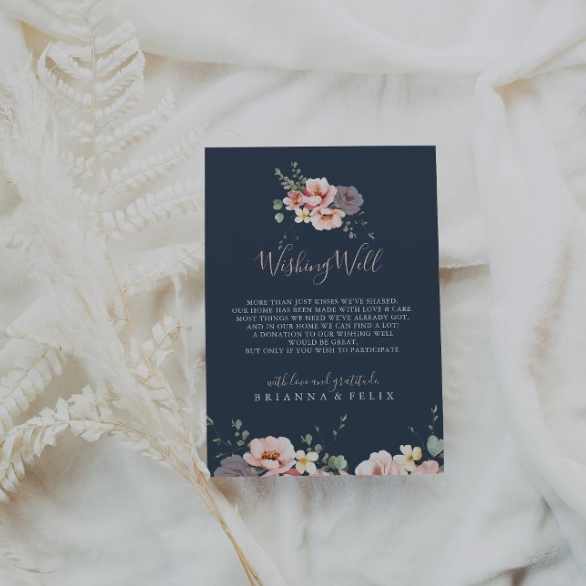 Eucalyptus Garden Rose Floral Wedding Wishing Well Enclosure Card (Creator Uploaded)