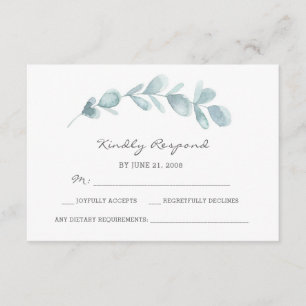 Eucalyptus garden watercolor RSVP cards