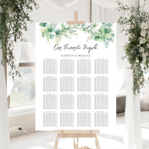 Eucalyptus Garden Wedding 16 Table Seating Charts