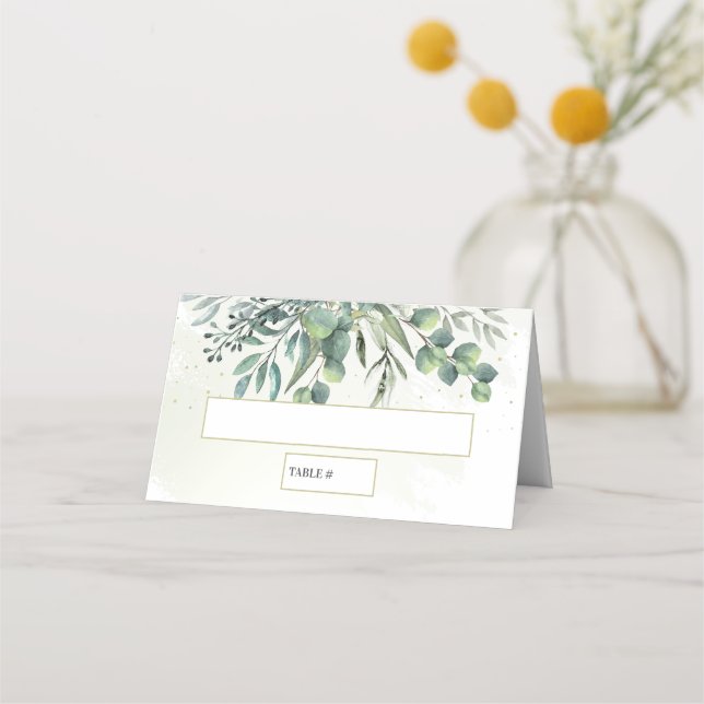 Eucalyptus Garden Wedding Place Card (Front)