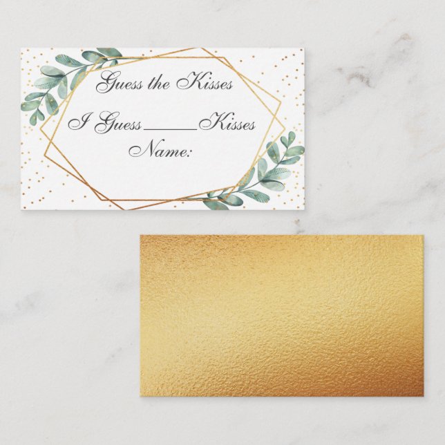 Eucalyptus Geometric Bridal Shower Game Card (Front/Back)