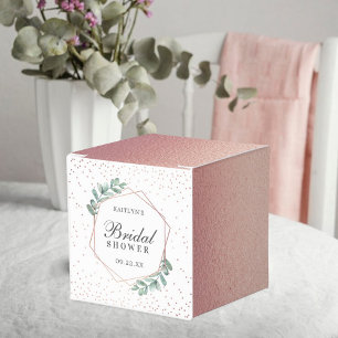 Eucalyptus Geometric Rose Gold Foil Bridal Shower Favour Box