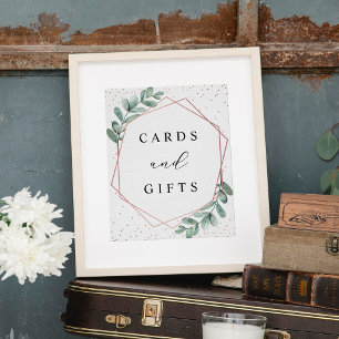 Eucalyptus Geometric Rose Gold Foil Wedding Sign