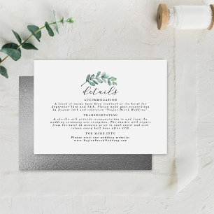 Eucalyptus Geometric Silver Foil Wedding Enclosure Card