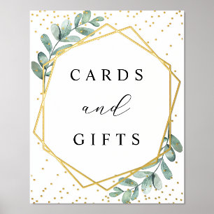 Eucalyptus Geometric Wedding Cards & Gifts Real Foil Prints