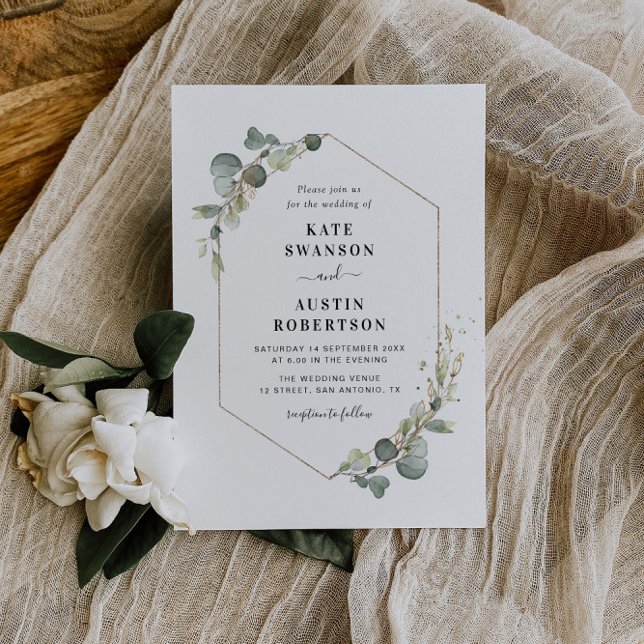 eucalyptus geometric wedding invitation (Creator Uploaded)