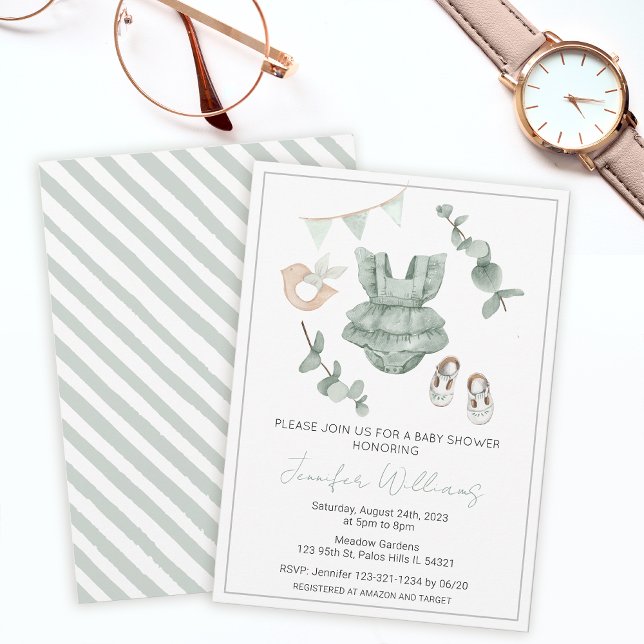 Eucalyptus girl clothes shower invitation (Creator Uploaded)