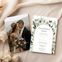 Eucalyptus Gold Arch Simple Photo Engagement Party