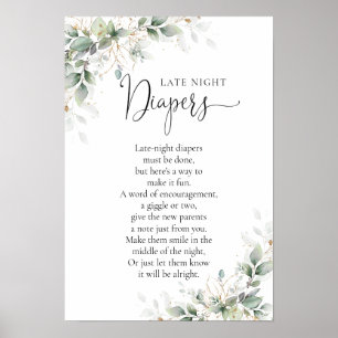 Eucalyptus Gold Baby Shower Poster