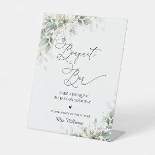 Eucalyptus Gold Bridal Shower Bouquet Bar Sign