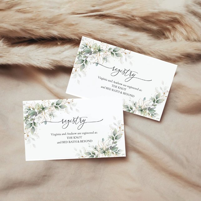 Eucalyptus Gold Bridal Shower Enclosure Card (Creator Uploaded)