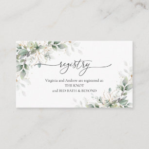 Eucalyptus Gold Bridal Shower Enclosure Card