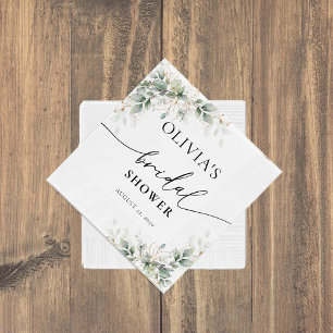 Eucalyptus Gold Bridal Shower Napkin