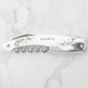 Eucalyptus Gold Bridal Shower Waiter's Corkscrew