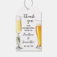 Eucalyptus Gold Bubbles & Brews Shower Favour Tag