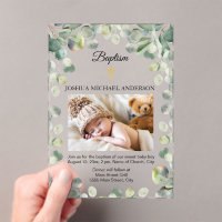 Eucalyptus Gold Cross Religious Baptism Photo