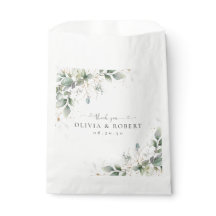 Eucalyptus Gold Floral Greenery Wedding Favour Bag