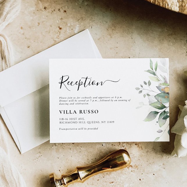 Eucalyptus Gold Floral Wedding Enclosure Card (Creator Uploaded)