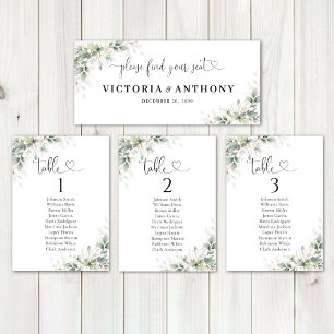 Eucalyptus Gold Floral Wedding Head Table Sign